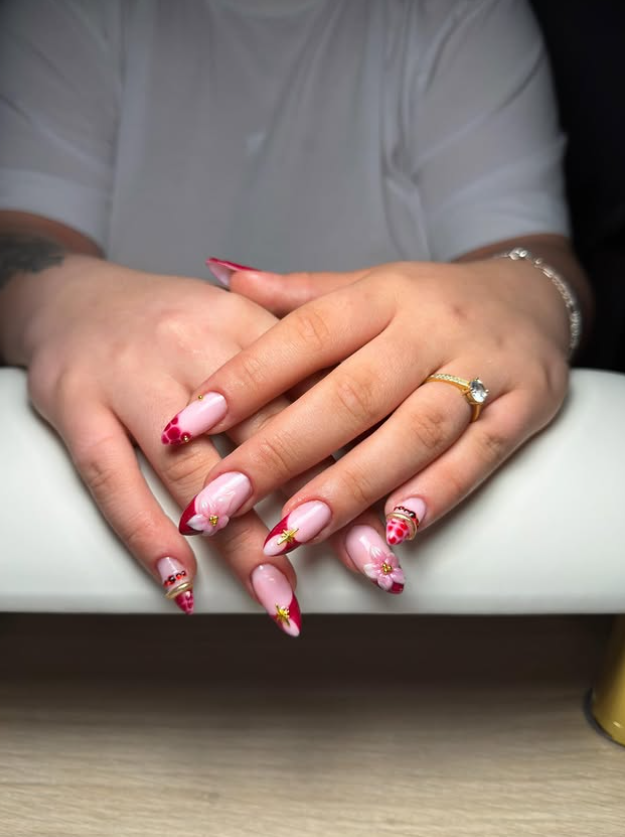 Réalisation AST-nails : Rose fruity